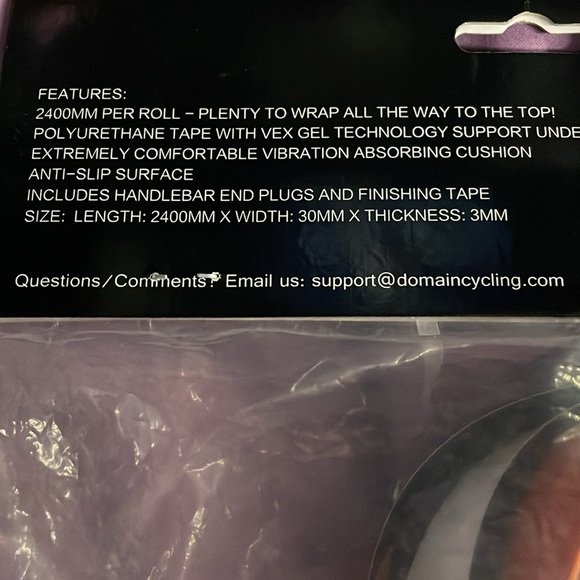 DOMAIN CYCLING EXTRA LONG GEL Read Bike Handlebar Tape Orange grip tape NEW - Picture 6 of 7